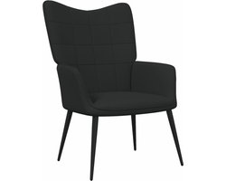 vidaXL - Relaxstoel - stof - zwart