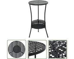 vidaXL Retro Bistrotafel - Vintage Tafellamp - Bistrotafel 40x70 cm metaal zwart - Industriële Salontafel - Design Eetkamerstoel - Koperkleurige Lamp