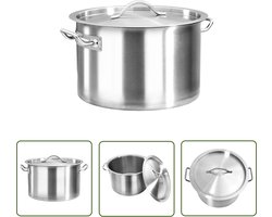 vidaXL Roestvrijstaal - Kookpan - Kookpan 32 L 40x26 cm roestvrij staal - Groot Formaat - Horeca - Catering
