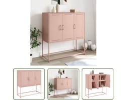 vidaXL Roestvrijstalen Kast - Hoge Kast - Hoge kast 100,5x39x107 cm staal roze - Metalen Kast - Opslagkast - Industrieel Design