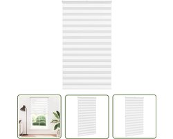 vidaXL Rol Gordijn - Zebra Gordijn - Zebra rolgordijn 130x200 cm stofbreedte 125,9cm polyester wit - Raam Decoratie - Privacy Screen - Lichtregelaar