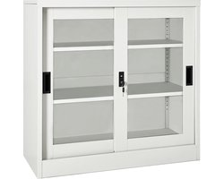 vidaXL - Roldeurkast - 90x40x90 - cm - staal - lichtgrijs