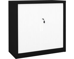 vidaXL - Roldeurkast - 90x40x90 - cm - staal - zwart