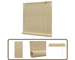 vidaXL Rolgordijn - 150x220 cm - Bamboe - Natuurlijk Rolgordijnen - Bamboerolling Gordijn - Lichtdoorlatend Gordijn - Privacy Gordijn - Beige Gordijn