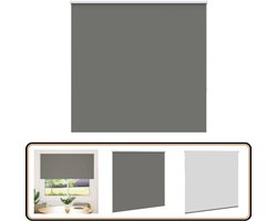 vidaXL Rolgordijn - 155x175 cm - Verduisterend - Grijs Rolgordijnen - Gordijnen - Verduisterend - Privacy - Lichtregeling