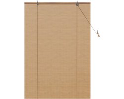 vidaXL - Rolgordijn - met - gordijnen - Bruin - 120 - x - 160 - cm - Bamboe