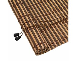 vidaXL - Rolgordijn - met - gordijnen - Bruin - 140 - x - 220 - cm - Bamboe