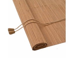 vidaXL - Rolgordijn - met - gordijnen - Bruin - 60 - x - 160 - cm - Bamboe