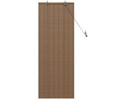 vidaXL - Rolgordijn - met - gordijnen - Bruin - 60 - x - 160 - cm - Bamboe