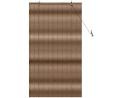 vidaXL - Rolgordijn - met - gordijnen - Bruin - 90 - x - 160 - cm - Bamboe