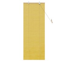 vidaXL - Rolgordijn - met - gordijnen - Geel - 60 - x - 160 - cm - Bamboe