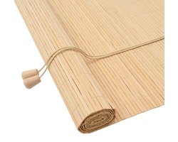 vidaXL - Rolgordijn - met - gordijnen - Natuur - 110 - x - 160 - cm - Bamboe