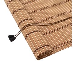 vidaXL - Rolgordijn - met - gordijnen - Natuur - 150 - x - 220 - cm - Bamboe