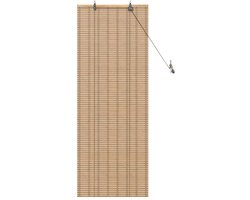 vidaXL - Rolgordijn - met - gordijnen - Natuur - 60 - x - 160 - cm - Bamboe
