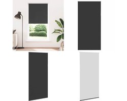 vidaXL Rolgordijn verduisterend 115x230 cm stofbreedte 110,7 cm zwart - Rolgordijn - Rolgordijnen - Dag- En Nachtgordijn - Verduisterend Rolgordijn