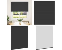 vidaXL Rolgordijn verduisterend 125x150 cm stofbreedte 121,6 cm zwart - Rolgordijn - Rolgordijnen - Dag- En Nachtgordijn - Verduisterend Rolgordijn