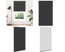vidaXL Rolgordijn verduisterend 125x210 cm stofbreedte 121,6 cm zwart - Rolgordijn - Rolgordijnen - Dag- En Nachtgordijn - Verduisterend Rolgordijn