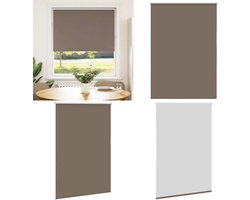 vidaXL Rolgordijn verduisterend koffie 115x150 cm stofbreedte 110,7 cm - Rolgordijn - Rolgordijnen - Dag- En Nachtgordijn - Verduisterend Rolgordijn
