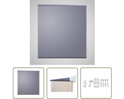 vidaXL Rolgordijn - Verduisterende Rolgordijnen - Rolgordijn verduisterend 160x175 cm grijs - Blackout Gordijn - Slaapkamer Gordijn - Thermische Isolatie