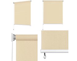 vidaXL Rolgordijn voor buiten 220x140 cm crème - Rolgordijn - Rolgordijnen - Rol Gordijn - Rol Gordijnen