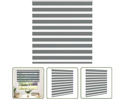 vidaXL Rolgordijn - Zebra Gordijn - Zebra rolgordijn 150x100 cm stofbreedte 145,9 cm donkergrijs - Donkere Gordijnen - Kamer Decoratie - Woon Accessoires