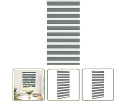 vidaXL Rolgordijn - Zebra Gordijn - Zebra rolgordijn 85x100 cm stofbreedte 80,9 cm donkergrijs - Donkere Gordijnen - Kamer Decoratie - Woon Accessoires