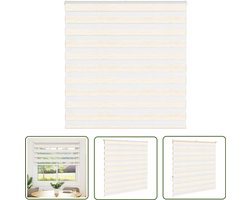 vidaXL Rolgordijn - Zebra Gordijnen - Zebra rolgordijn 140x150 cm stofbreedte 135,9cm marmerbeige - Gordijnen - Raamdecoratie - Licht Regelaar