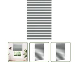 vidaXL Rolgordijn - Zebra Gordijnen - Zebra rolgordijn 150x200 cm stofbreedte 145,9 cm donkergrijs - Donkere Gordijnen - Kamerdecoratie - Woon Accessoires
