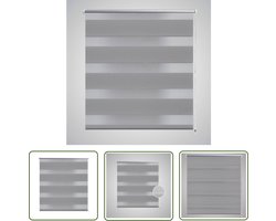 vidaXL Rolgordijnen Grijs - Duo Rolgordijn - Duo Rolgordijn 90x150cm Grijs - Lichtfilterend Gordijn - Decoratieve Gordijnen - Binnenzonwering