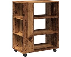 vidaXL - Rolkast - 60x35x75 - cm - bewerkt - hout - oud - houtkleurig