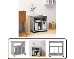 vidaXL Rolkast - 60x45x60 cm - Bewerkt hout - Betongrijs Rolkast - Kasten - Opbergkast - Kantoororganisatie - Printstation
