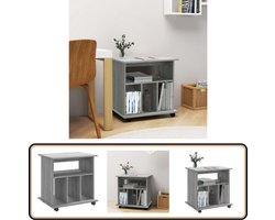 vidaXL Rolkast - 60x45x60 cm - Grijs Sonoma Eiken Rolkist - Opbergkast - Kantoororganisatie - Houten Kast - Grijze Kast