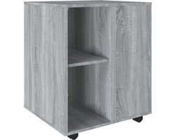 vidaXL - Rolkast - 60x53x72 - cm - bewerkt - hout - grijs - sonoma - eiken