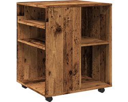 vidaXL - Rolkast - 60x53x72 - cm - bewerkt - hout - oud - houtkleurig