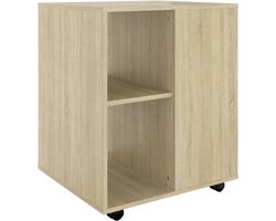 vidaXL - Rolkast - 60x53x72 - cm - bewerkt - hout - sonoma - eikenkleurig