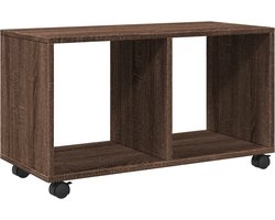 vidaXL - Rolkast - 72x33x42,5 - cm - bewerkt - hout - bruin - eikenkleurig