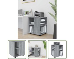 vidaXL Rollaars - Verrijdbare Kast - Rolkast 60x53x72 cm bewerkt hout grijs sonoma eiken - Opslagruimte - Houten Kast - Grijze Kast