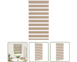 vidaXL Roller Blind - Zebra Gordijns - Zebra Blind 70x150 cm stofbreedte 65,9 cm polyester zandbruin - Zonwering - Privacy Screen - Kamer Decoratie