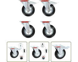 vidaXL Rolwielen - Zwenkwielen - 16 st Zwenkwielen 160 mm - Zwaar Belastbaar - Industrieel - Keukenapparatuur