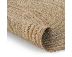 vidaXL Rond Jute Tapijt - 150 cm - Natuurlijk Design Jute Tapijt - Rond Tapijt - Vloerkleed - Natuurlijk Tapijt - Handmade Tapijt