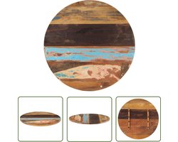 vidaXL Ronde Tafel - Houten Tafelblad - Tafelblad rond 25-27 mm 80 cm massief gerecycled hout - Salontafel - Bijzettafel - Bartafel