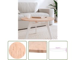 vidaXL Ronde Tafelblad - Houten Tafelblad - Tafelblad rond Ø70x1,5 cm massief beukenhout - Beukenhout Tafelblad - Salontafel Blad - Tafellamp Voet