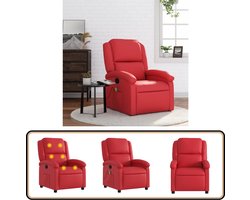 vidaXL Rood Kunstleren Massagestoel Verstelbaar Massagestoel - Lounge Stoel - Relaxstoel - Elektrische Massage - Massage Functie