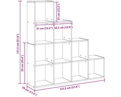 vidaXL - Roomdivider - Boekenkast - 10-laags - 131,5 - x - 29 - x - 131,5 - cm