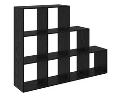 vidaXL - Roomdivider - Boekenkast - Zwart - Eiken - 137,5 - x - 29 - x - 103,5 - cm