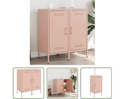 vidaXL Rosetint - Dressoir - Dressoirs 2 st 36x39x79 cm staal roze - Industrieel - Staaldraad - Vintage