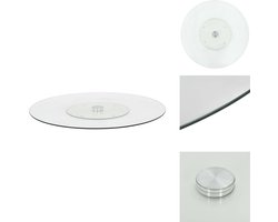 vidaXL Roterende Serveerschaal - Roterende Serveerschalen - Draaiend Serveerbord - Draaiende Serveerborden - Serveerbord draaiend 60 cm gehard glas transparant