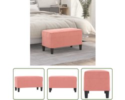vidaXL Roze Bankje - Fluweel Bankje - Bankje 70x35x41 cm fluweel roze - Salontafel - Stoffen Bankje - Kleine Bank