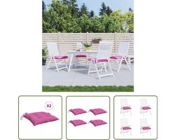 vidaXL Roze Stoelkussens 4 st 40x40x7 cm Stoelkussens - Zitzakken - Outdoor Accessoires - Tuinkussens - Patio Furniture