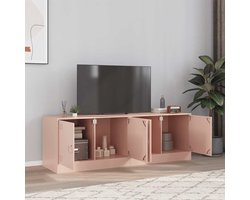 vidaXL Rozemateriaal - Tv-meubel - Tv-meubelen 2 st 67x39x44 cm staal roze - Staal - Tv-kast - Salontafel